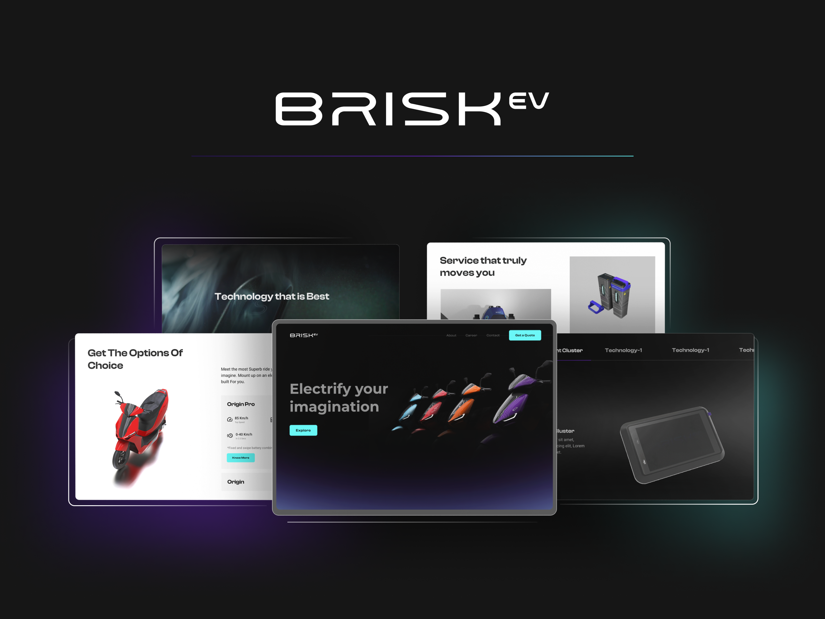Electric Vehicle Branding and website designing for Briskev