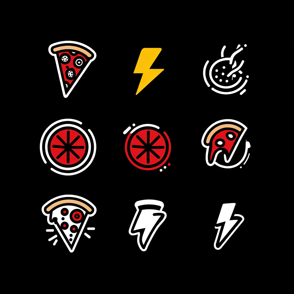 AI Pizzeria Colorful Logos