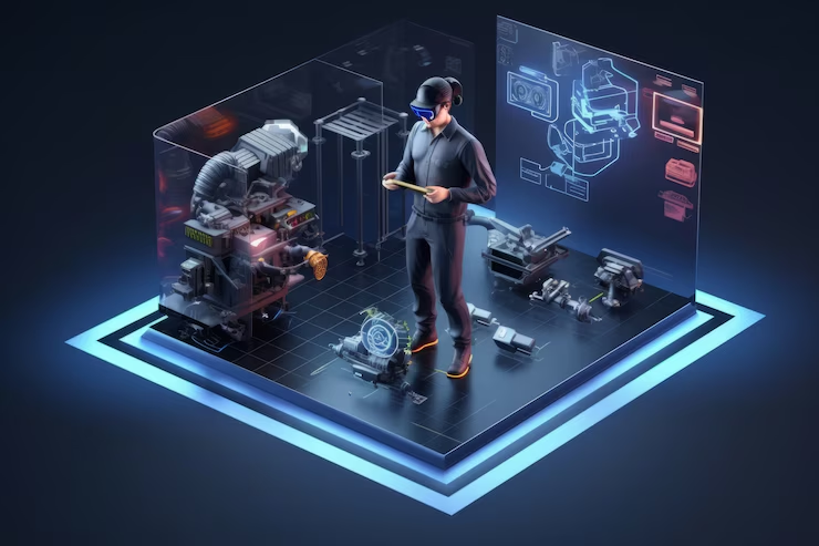 3D visualization of modern web design technology.